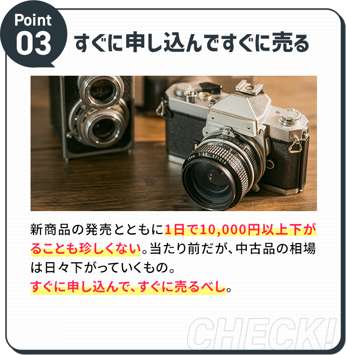 すぐに申し込んですぐに売る